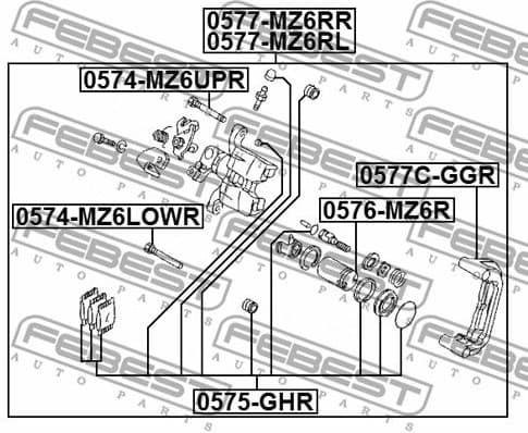 Guide Bolt, brake caliper 0574-MZ6UPR - image 2