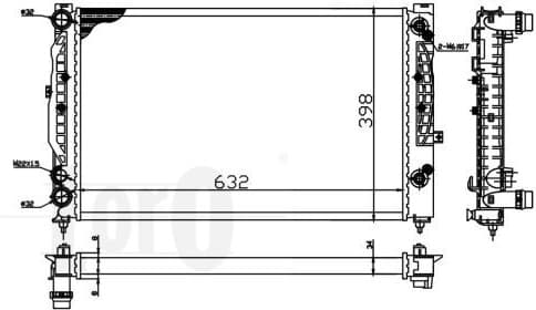 Radiator, engine cooling LORO 053-017-0053 - image 2