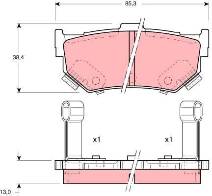 Brake Pad Set, disc brake GDB884 - image 2