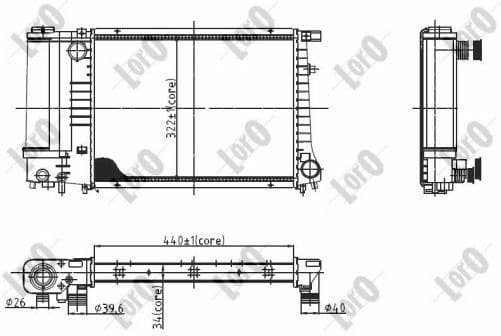 Radiator, engine cooling LORO 004-017-0004 - image 3