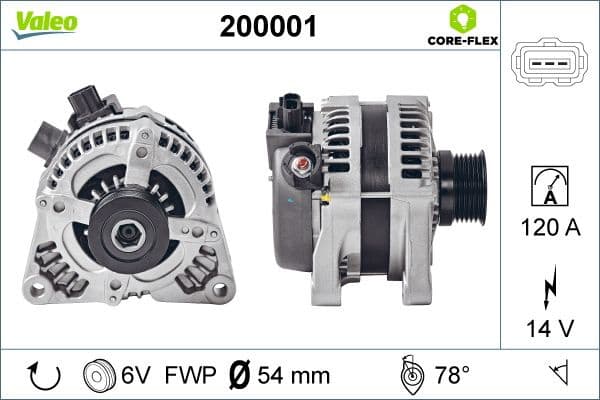 Alternator VALEO CORE-FLEX 200001