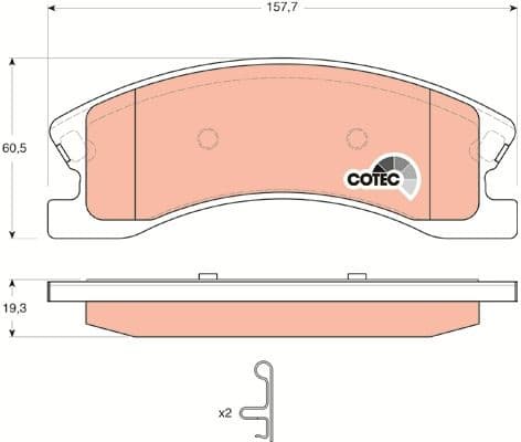 Brake Pad Set, disc brake COTEC GDB4133 - image 3