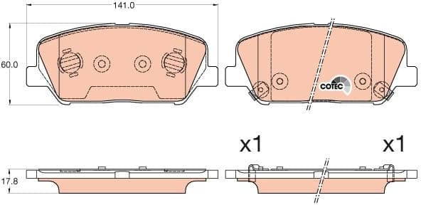 Brake pads front, Top Quality GDB3582 - image 2