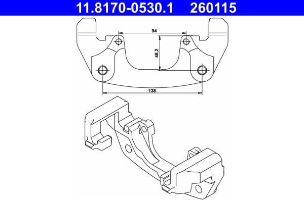 Bracket, brake caliper 11.8170-0530.1