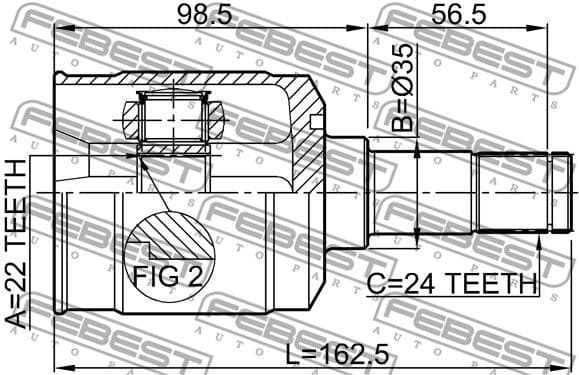 Joint Kit, drive shaft 0511-323FLH - image 2