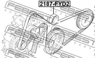 Deflection/Guide Pulley, V-ribbed belt 2187-FYD2 - image 2