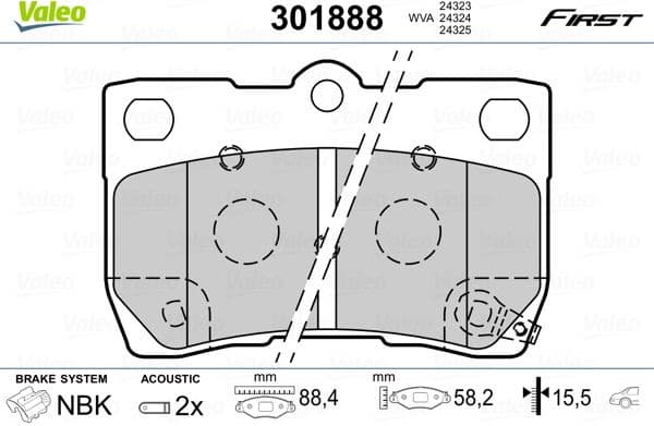 Brake Pad Set, disc brake ESSENTIAL 301888