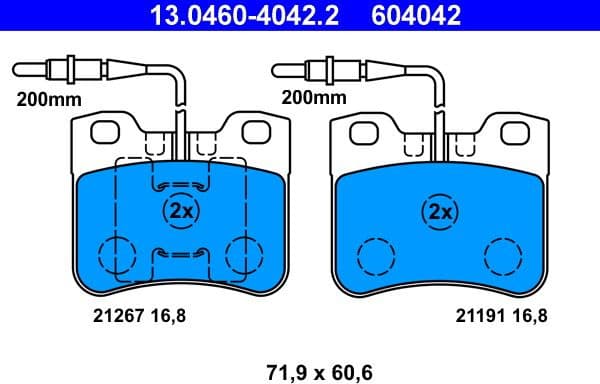 Brake Pad Set, disc brake 13.0460-4042.2