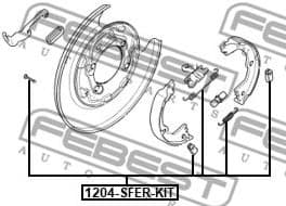 Accessory Kit, parking brake shoes 1204-SFER-KIT - image 2