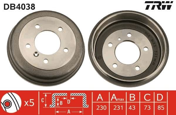 Brake Drum DB4038 - image 2