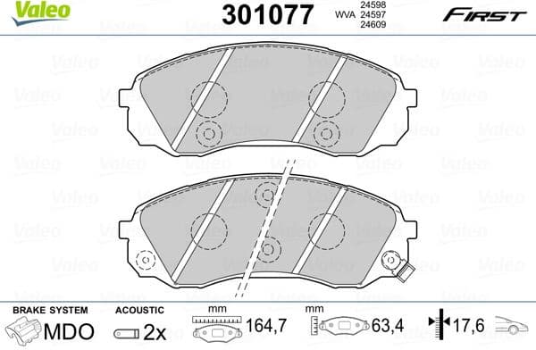 Brake Pad Set, disc brake ESSENTIAL 301077