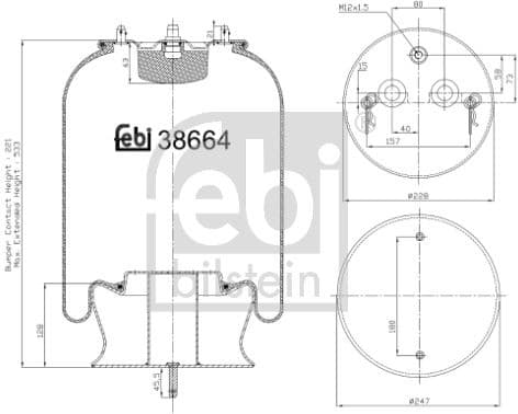 Bellow, air suspension 38664