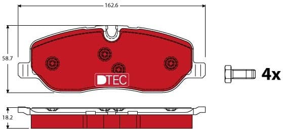 Brake Pad Set, disc brake DTEC COTEC GDB1631DTE - image 2