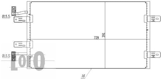 Condenser, air conditioning LORO 037-016-0046