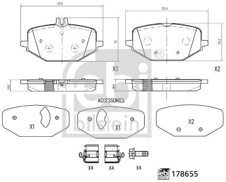 Brake Pad Set, disc brake 178655 - image 2