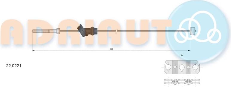 Cable Pull, parking brake 22.0221