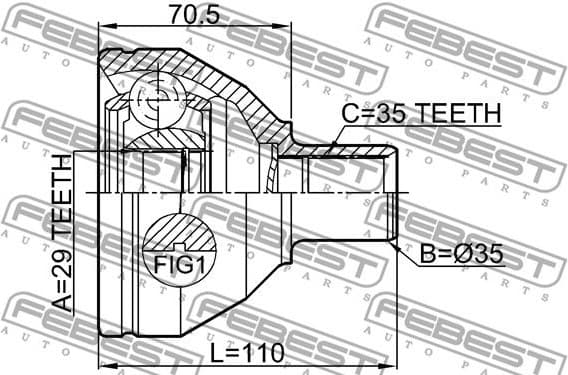 Joint Kit, drive shaft 2711-XC90LH - image 2