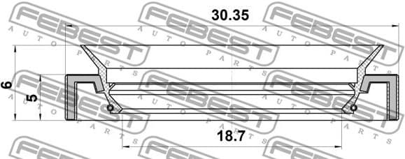 Shaft Seal, steering gear 95GAY-20300506X - image 2