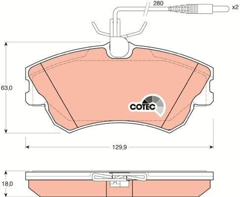 Brake Pad Set, disc brake COTEC GDB1270 - image 3