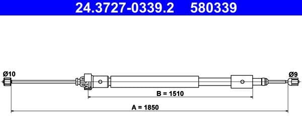 Cable Pull, parking brake 24.3727-0339.2