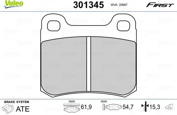 Brake Pad Set, disc brake ESSENTIAL 301345