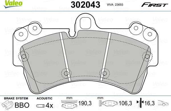 Brake Pad Set, disc brake ESSENTIAL 302043