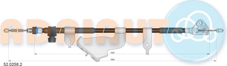 Cable Pull, parking brake 52.0258.2