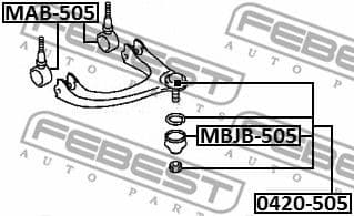 Mounting, control/trailing arm MAB-505 - image 2