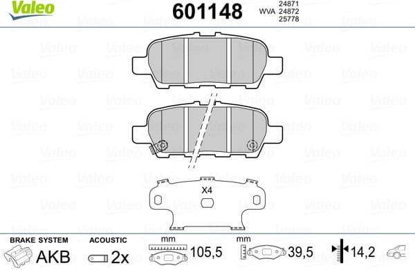 Brake Pad Set, disc brake 601148
