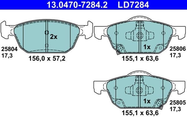 Brake Pad Set, disc brake ATE Ceramic 13047072842