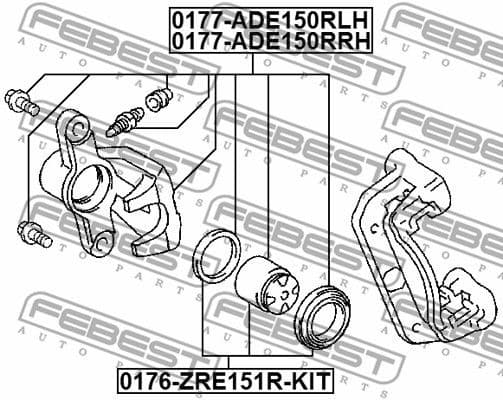 Brake Caliper 0177-ADE150RRH - image 2