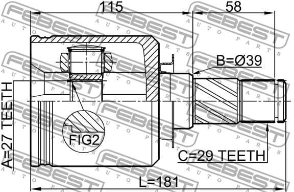 Joint Kit, drive shaft 0211-J32LH - image 2