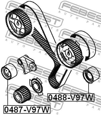 Tensioner Pulley, timing belt 0487-V97W - image 2