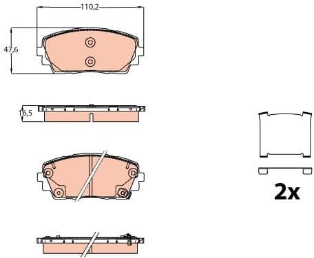 Brake Pad Set, disc brake GDB2160 - image 2