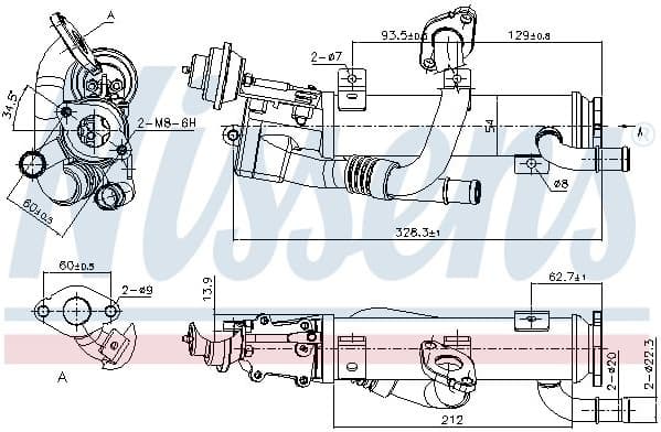 Cooler, exhaust gas recirculation ** FIRST FIT ** 989329