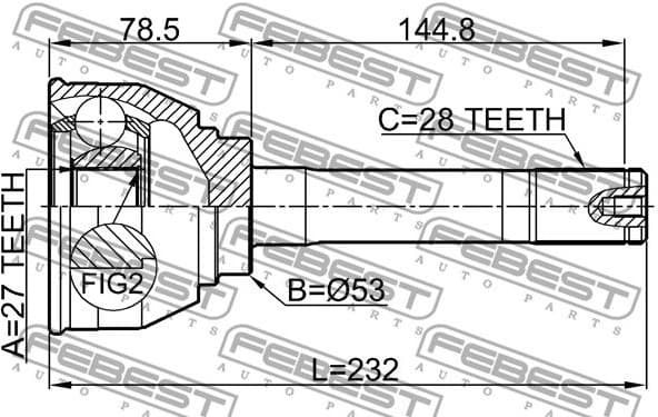 Joint Kit, drive shaft 1410-KOR - image 2