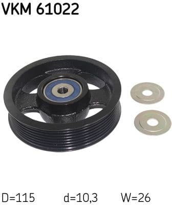 Deflection/Guide Pulley, V-ribbed belt VKM 61022 - image 2