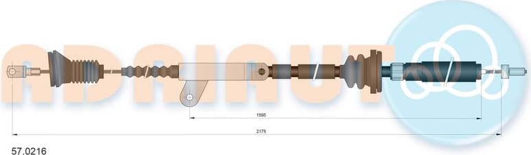 Cable Pull, parking brake 57.0216