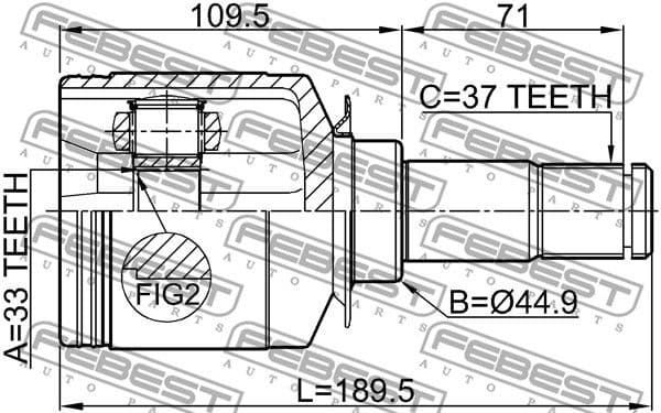 Joint Kit, drive shaft 1611-164LH - image 2