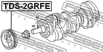 Belt Pulley, crankshaft TDS-2GRFE - image 2