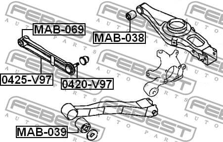 Control/Trailing Arm, wheel suspension 0425-V97 - image 2