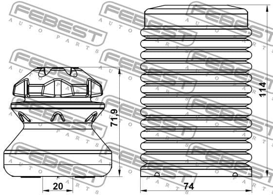 Dust Cover Kit, shock absorber BMSHB-F10F-KIT - image 2