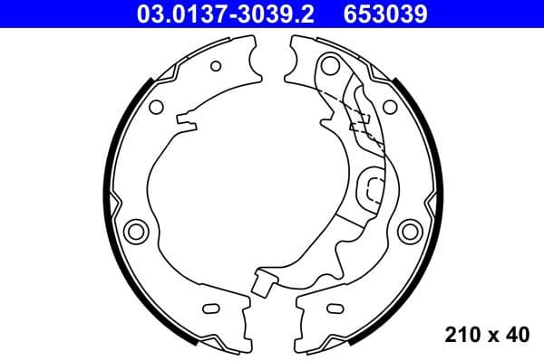 Brake Shoe Set, parking brake 03.0137-3039.2