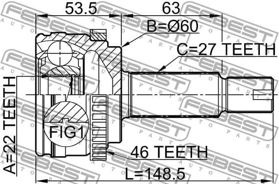 Joint Kit, drive shaft 2210-CERA46 - image 2