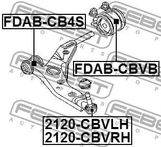 Mounting, control/trailing arm FDAB-CBVB