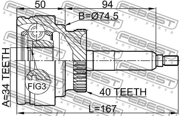 Joint Kit, drive shaft 1410-REXIIPTA40 - image 2