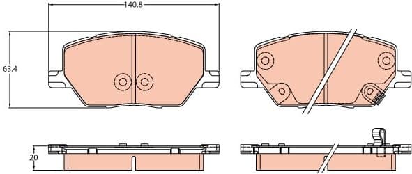 Brake Pad Set, disc brake GDB3629 - image 2