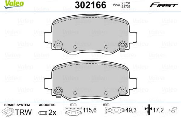 Brake Pad Set, disc brake ESSENTIAL 302166