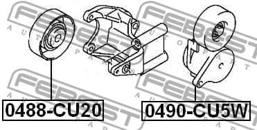 Deflection/Guide Pulley, V-ribbed belt 0488-CU20 - image 2