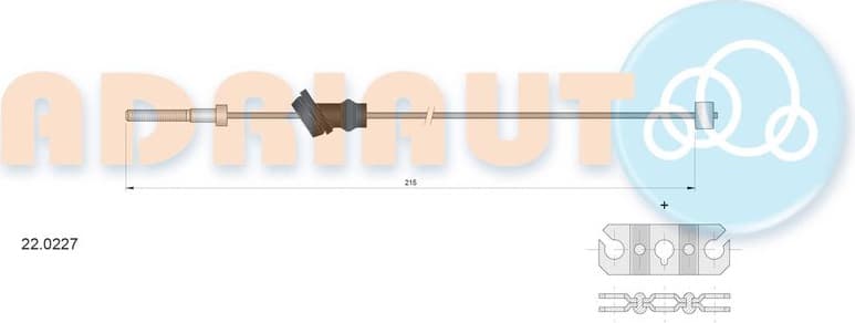 Cable Pull, parking brake 22.0227